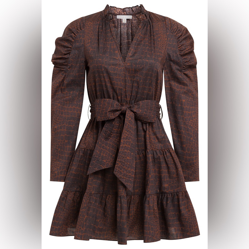 Anna Cate burnt orange and dark navy dress